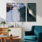 Ocean Wave Wall Art | Aerial Coastal View Canvas Artwork