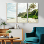 Relaxing Beach Wall Art Canvas Print, Framed Ocean View Coastal Serenity