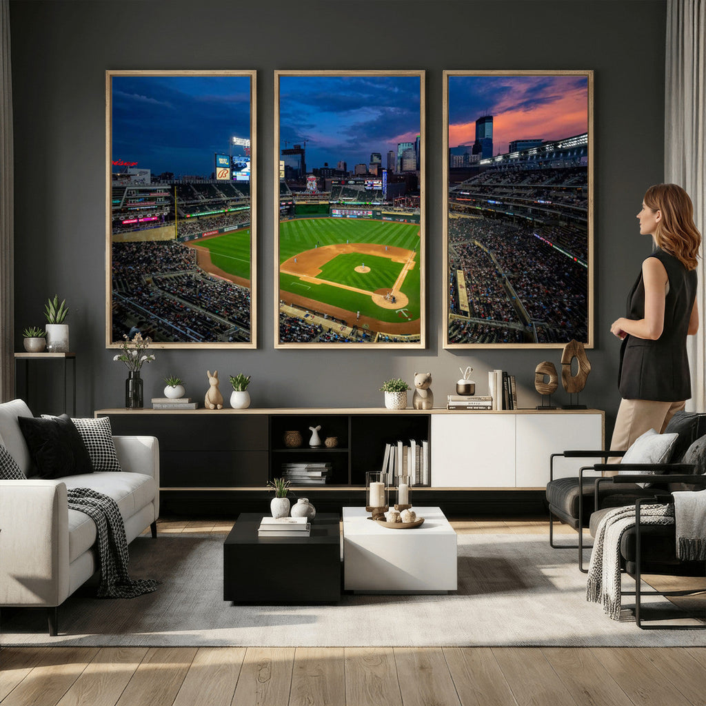 Target Field Wall Art Canvas Print, Baseball Stadium Scene