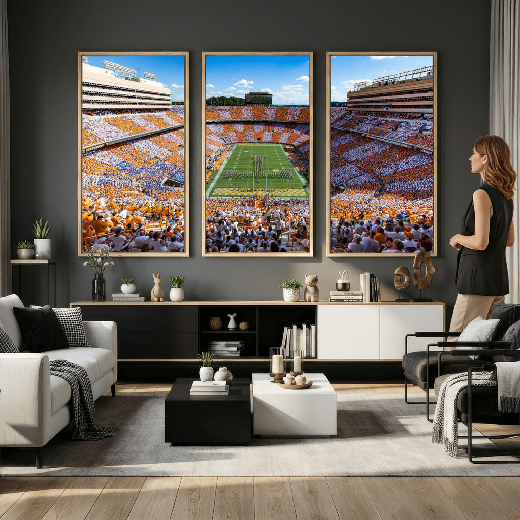 Tennessee Neyland Stadium Wall Art, Sports Arena Canvas, Framed and Ready to Hang