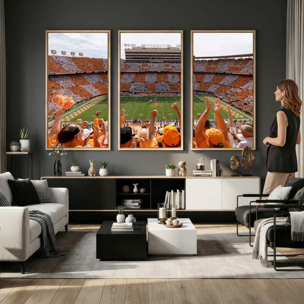 Tennessee Neyland Stadium Wall Art, Sports Arena Canvas, Home Bar Wall Decor