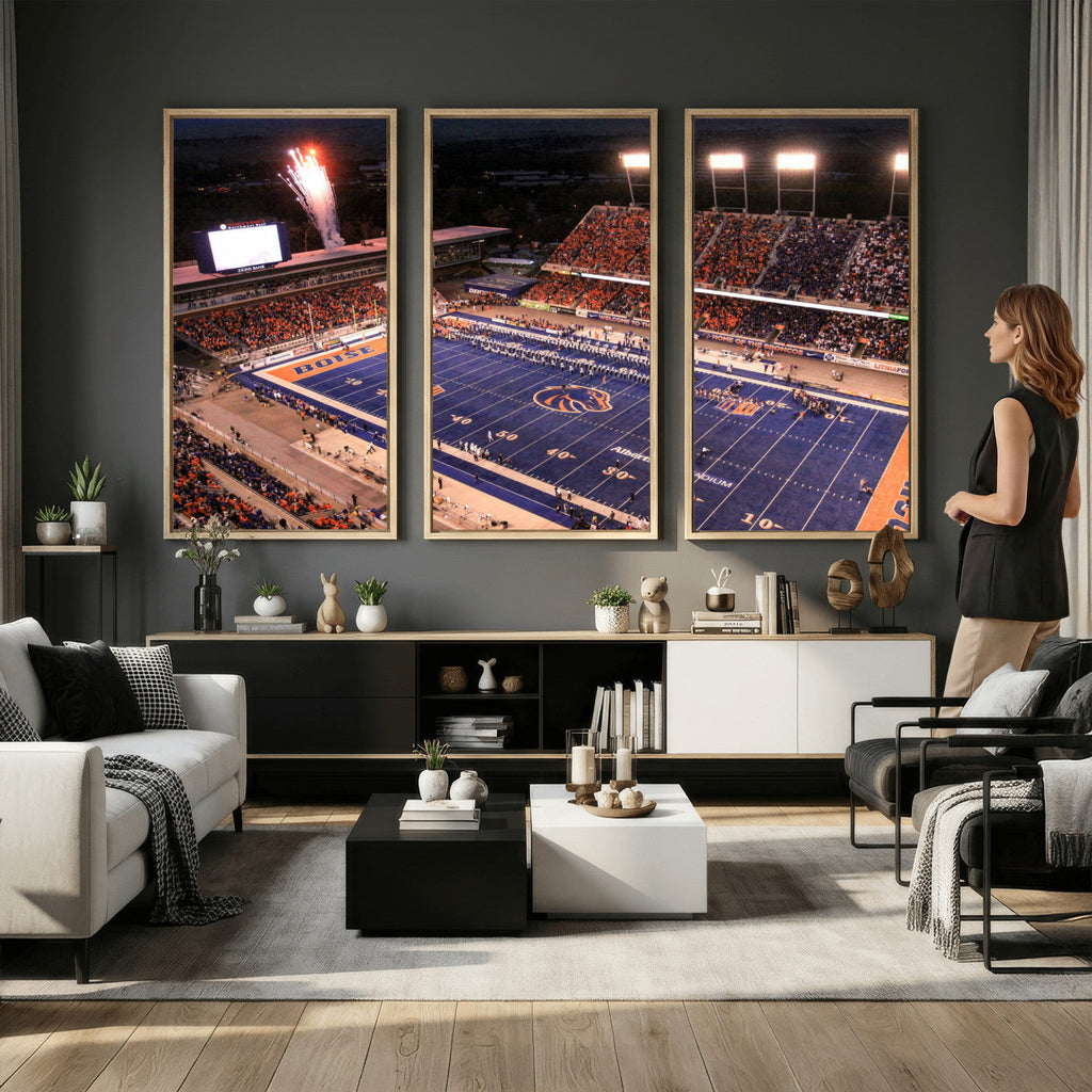 Boise State Broncos Albertsons Stadium Wall Art Canvas Print