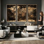 World Map Canvas Print, Modern Decorative Framed Map Artwork