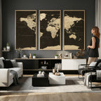 World Map Canvas Print | Framed World Map Wall Art for Couples