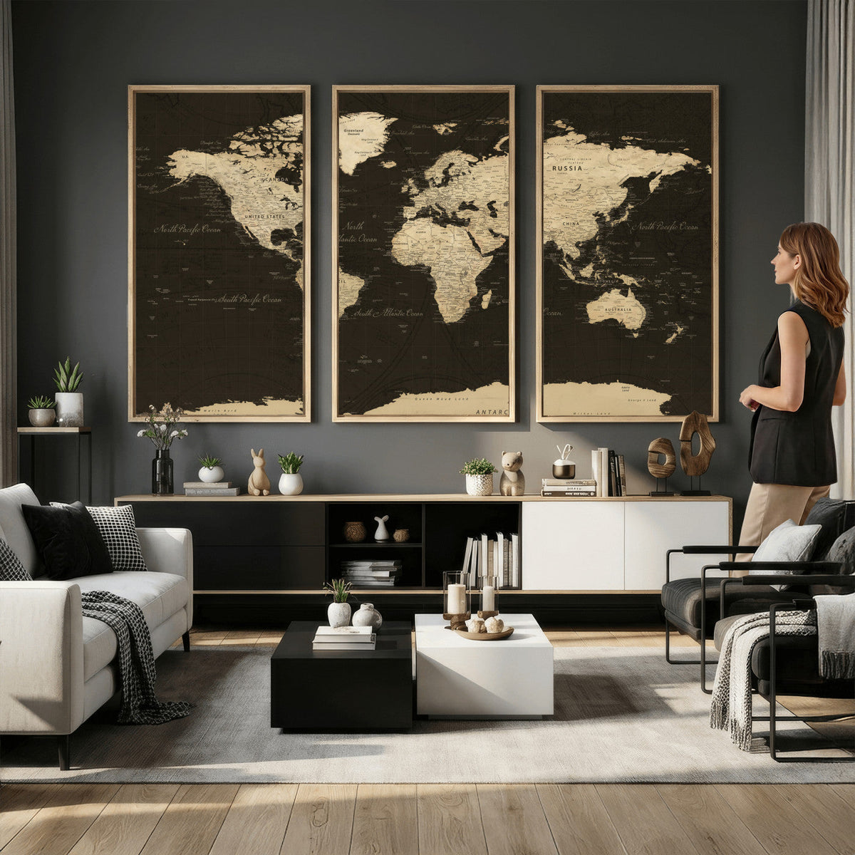 World Map Canvas Print | Framed World Map Wall Art for Couples