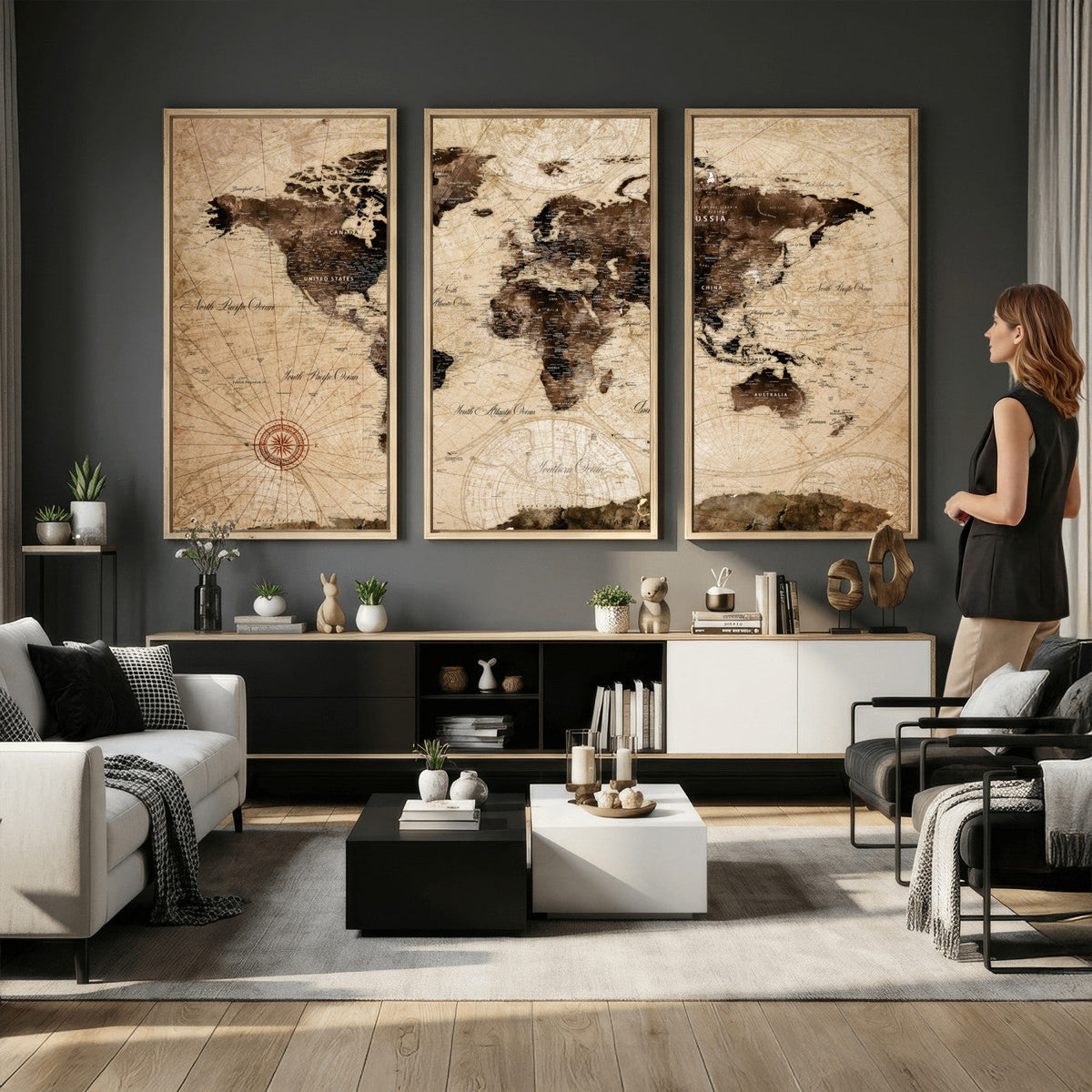 World Map Wall Art Canvas Print