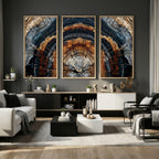 Abstract Wood Grain Canvas Print, Tree Ring Pattern Wall Art, Extra Large Living Room Wall Decor