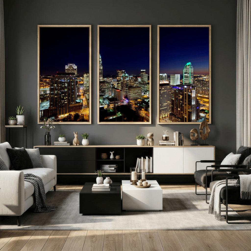 Atlanta Skyline Wall Art Canvas Print | Modern Cityscape
