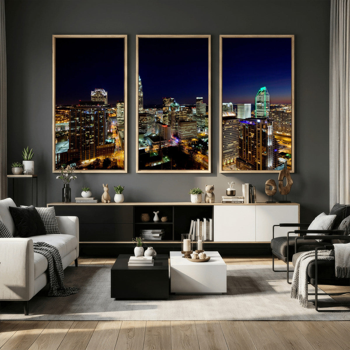 Atlanta Skyline Wall Art Canvas Print | Modern Cityscape
