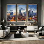 Atlanta Skyline Wall Art Canvas Print, Atlanta Downtown Night Cityscape
