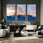 Chicago Wall Art Canvas Print - Chicago City Downtown Night Cityscape