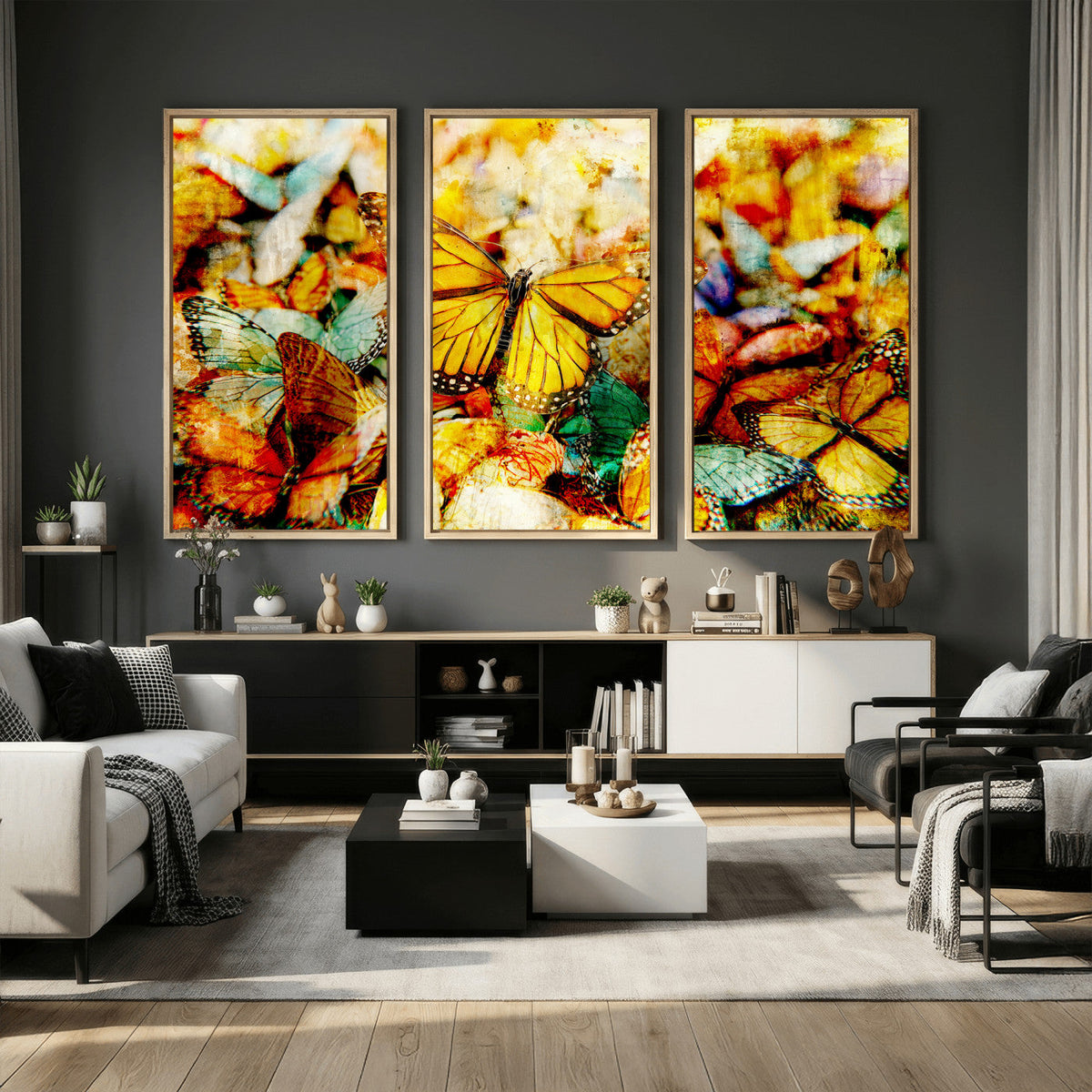 Butterfly Wall Art Canvas Print | Colorful Abstract Nature Artwork