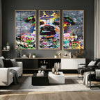 Graffiti Dog Wall Art Decor for Teen Bedroom | Abstract Graffiti Animal Canvas