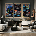 Graffiti American Football Player Street Art Wall Art Canvas Print