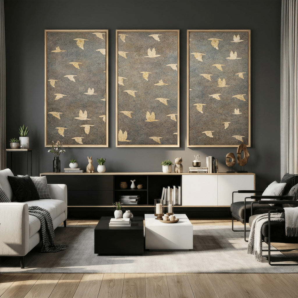 Abstract Birds Wall Art Canvas Print