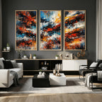 Lyrical Abstract Wall Art Canvas Print, Orange Blue Abstract