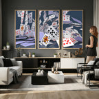Playing Cards Canvas Wall Art | Casino Game Room Decor