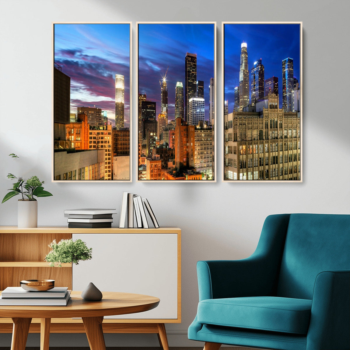 Los Angeles Night Wall Art Canvas Print