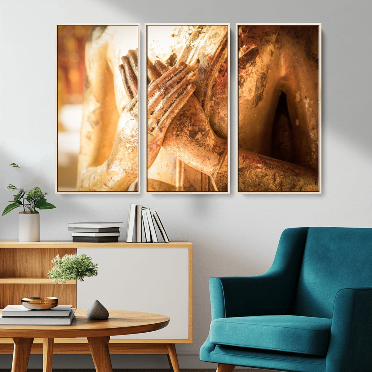 Buddha Statue Hands Wall Art Canvas Print