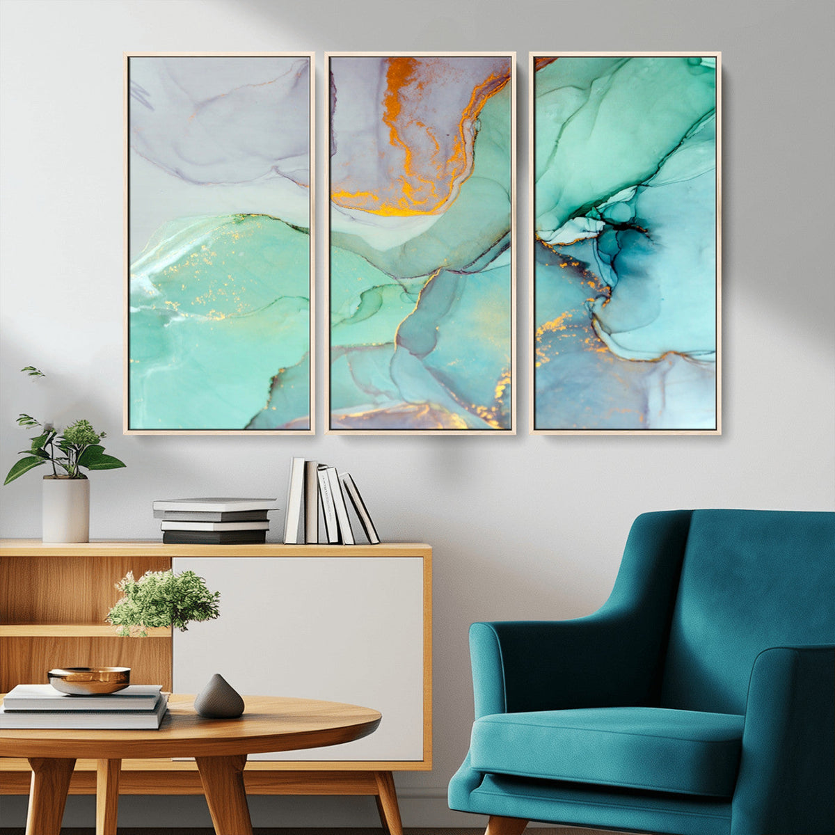 Colorful Marble Fluid Effect Canvas Wall Art Print
