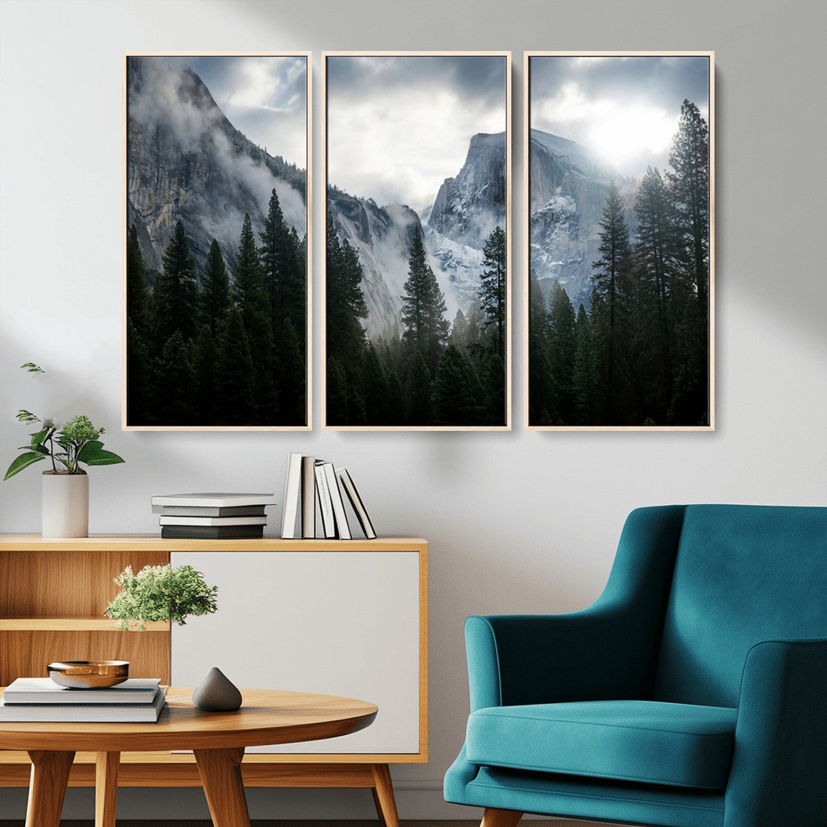 Wall Art Foggy Forest Landscape Canvas Print