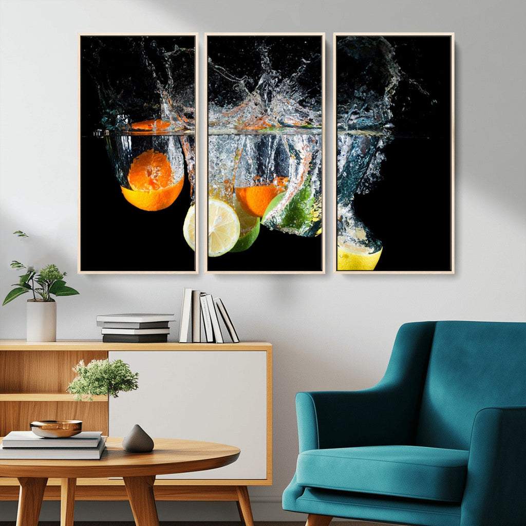 Kitchen Wall Art, Kitchen Fruits Art Canvas Print
