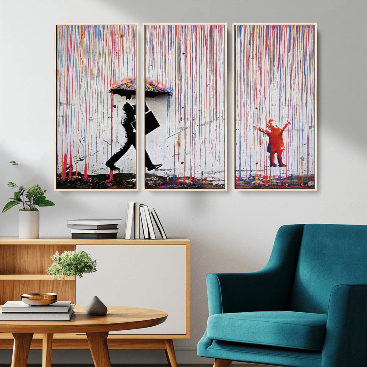 Banksy Wall Art Canvas Print | Framed Graffiti Street Art Picture