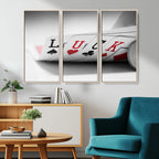 Framed Lucky Poker Cards Canvas | Modern Triptych Wall Art for Game Rooms