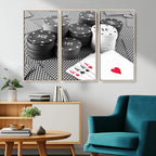 Poker Game Cards Wall Art Canvas, Multi Panel Wall Art