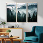Captivating Misty Forest Wall Art Canvas, Premium Canvas Print of a Foggy and Serene Atmosphere
