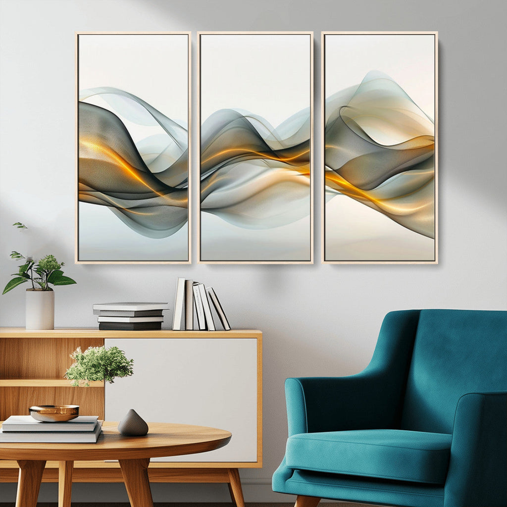 Abstract Wave Canvas Wall Art | Fluid Contemporary Elegance in Motion
