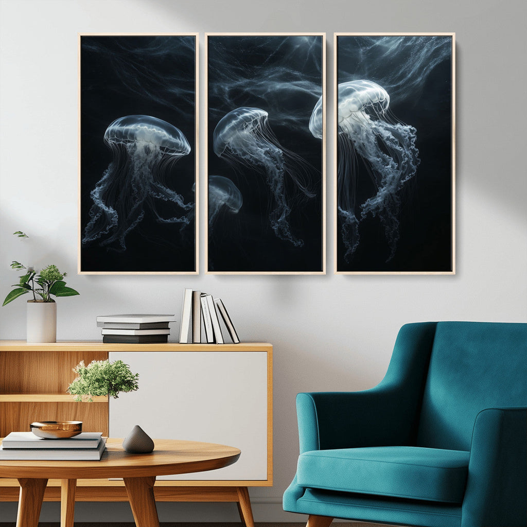 Jellyfish Wall Art Canvas Print, Elegant Wall Decor