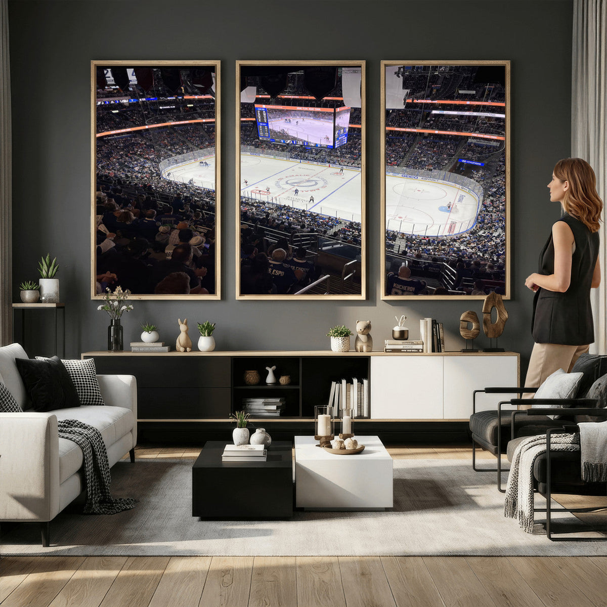 Amalie Arena Florida Wall Art Canvas Print, NHL Hockey, Framed and Ready to Hang