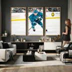 San Jose Sharks Ice Hockey Player Wall Art Canvas Print