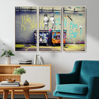 Banksy Life is Short Wall Art, Iconic Graffiti Street Art Canvas Print