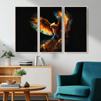 Fiery Phoenix Canvas Print | Ready to Hang Wall Art | Bold Fantasy Decor