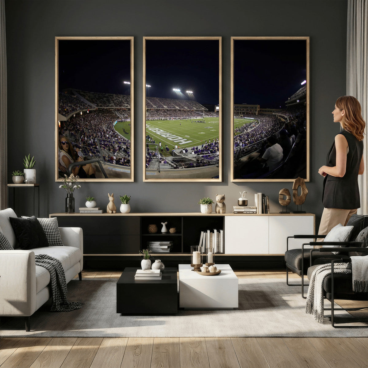 TCU Horned Frogs Football Team Print, Fort Worth Amon G. Carter Stadium