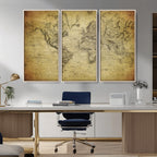 Push Pin World Map Canvas Print | Travel Tracker Wall Art