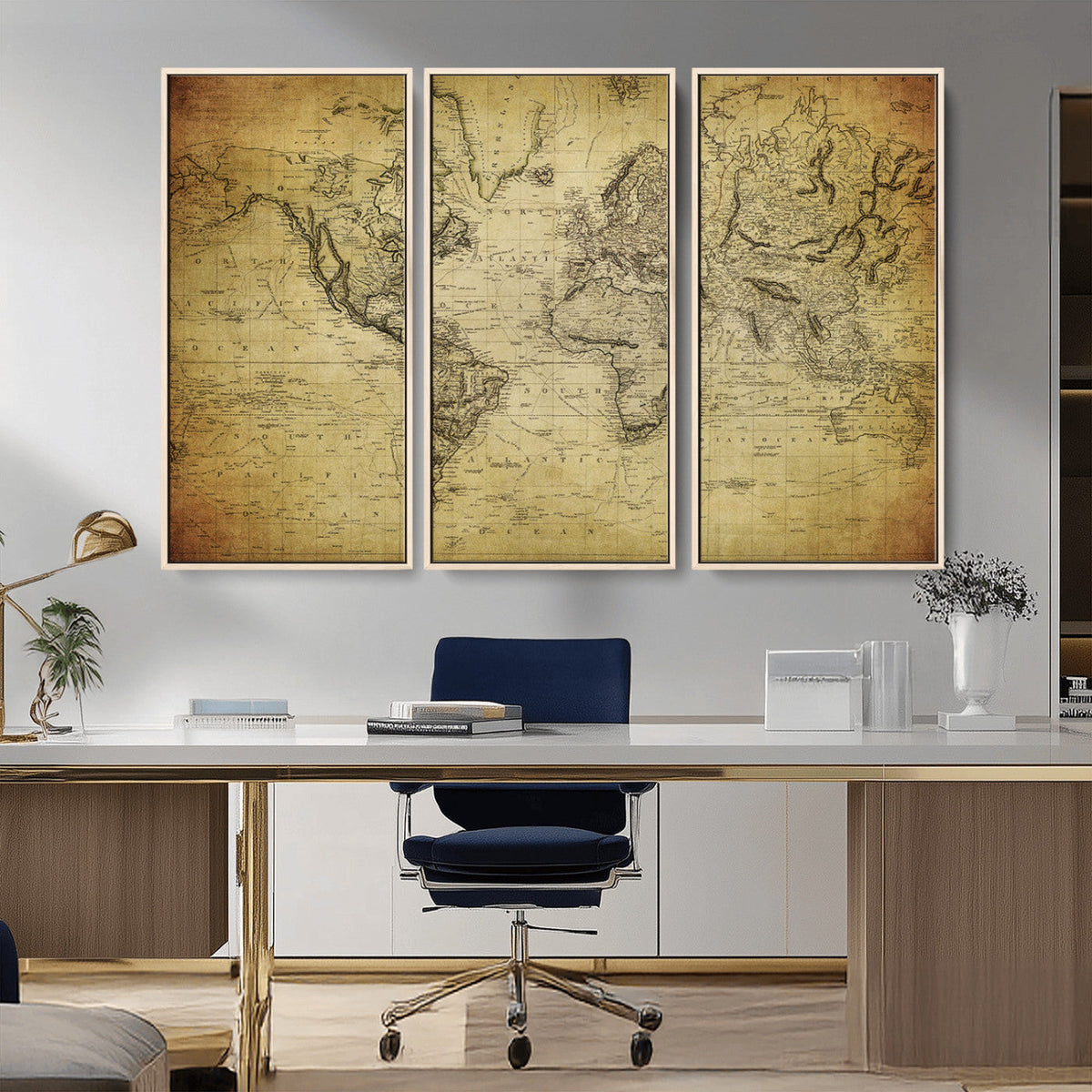 Push Pin World Map Canvas Print | Travel Tracker Wall Art