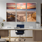 Sunset on the Sea Wall Art Canvas Print
