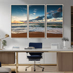 Ocean Beach Wall Art Canvas Print Sunset Artwork Print