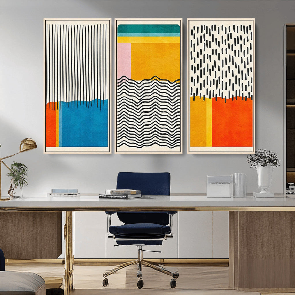 Canvas Print Wall Art Abstract Illustration Art Boho, Framed Abstract Boho Art