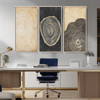 Tree Rings Canvas Wall Art Print, Minimalist Natural History in Modern Decor