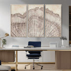 Tree Ring Wall Art Triptych, Rustic Wood Ring Canvas Print