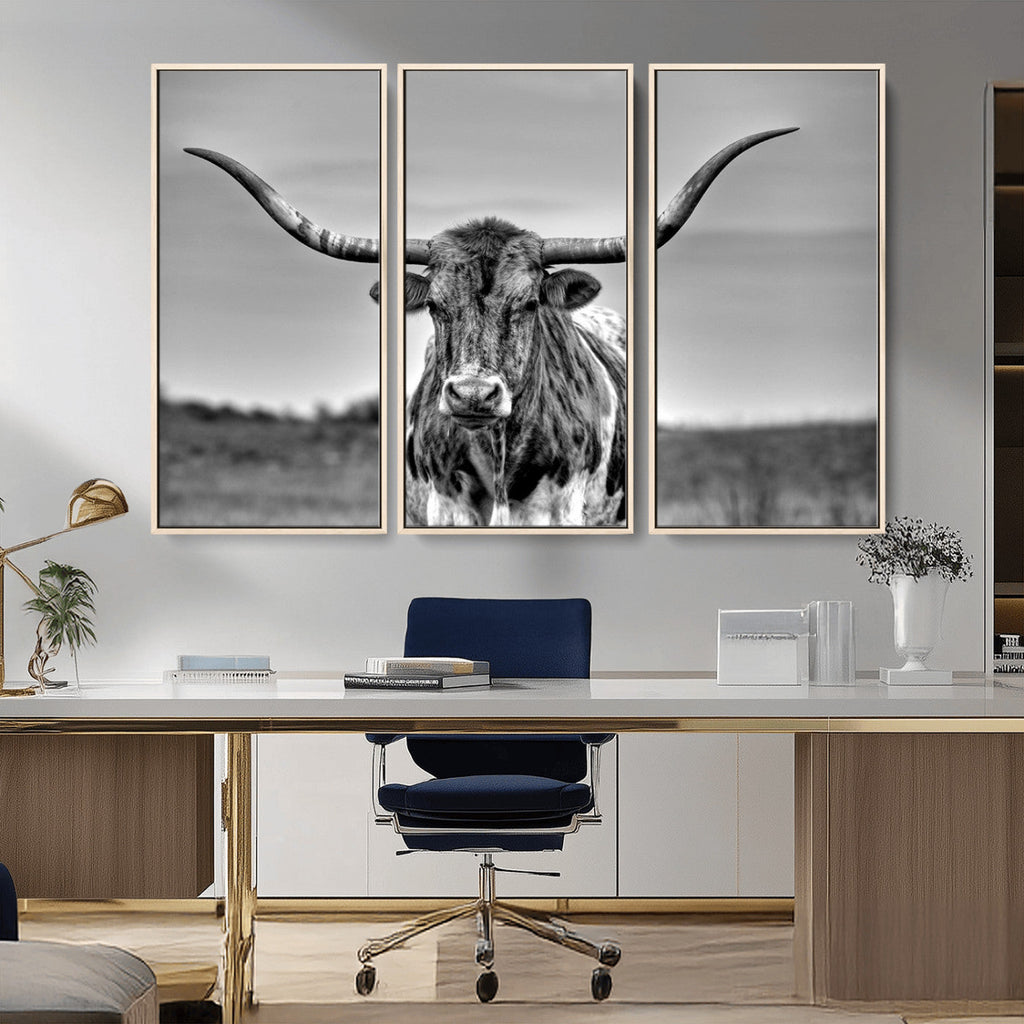 Texas Longhorn Cow Wall Art, Texas Longhorn Canvas, Cattle