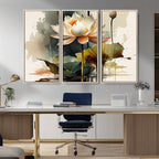 Lotus Flower Watercolor Canvas Print | A Symbol of Serenity and Growth in Soft Watercolors