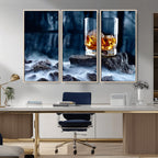 Whiskey Ice Wall Art Canvas Print