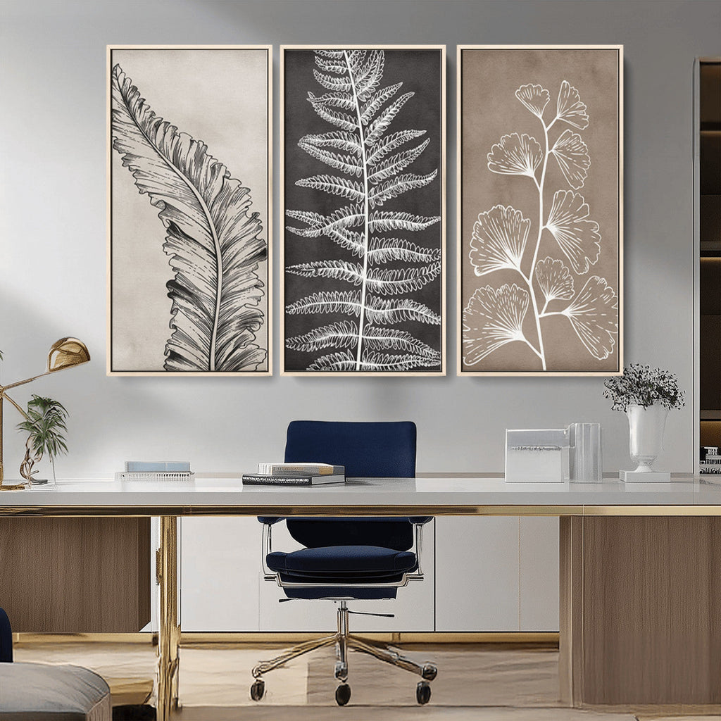 Minimalist Botanical Wall Art Canvas Print, Framed and Ready to Hang