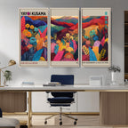 Yayoi Kusama Wall Art Canvas Print, Abstract Art, Large Framed Print, Japanese Wabi Sabi Wall Art