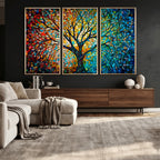 Yggdrasil Tree of Life Wall Art Print | Mosaic Style Canvas Wall Art
